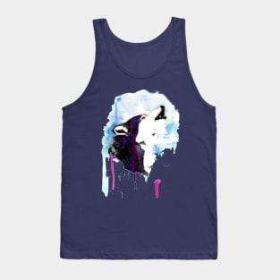 Paint Spatter Galaxy Wolf Tank Top